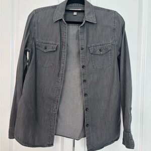 Banana Republic Charcoal Denim Button-Up Shirt